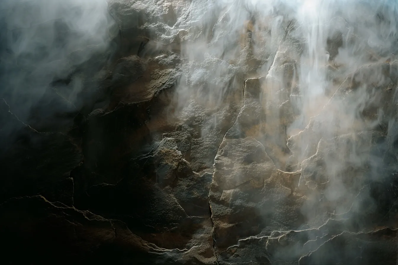 texture rocheuse avec de la vapeur